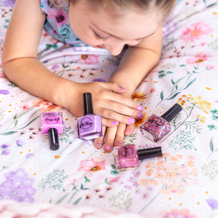 Oh Flossy, Zestaw 3 lakierów do paznokci STORYTIME 3 x 12 ml, bio brokat, roślinna formuła 