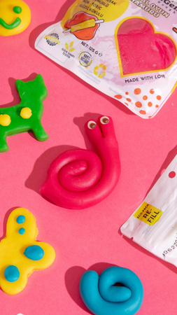 ChildGen, Natural Playdough for Fun, BASIC COLORS, Eco-Pack 6 pcs. Re-Fill Play Dough
