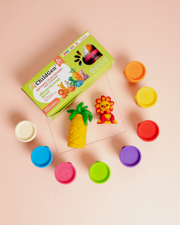 ChildGen, 100% naturalna ciastolina zestaw eco kubków (8 szt.) wegańska, certyfikowana, 2y+