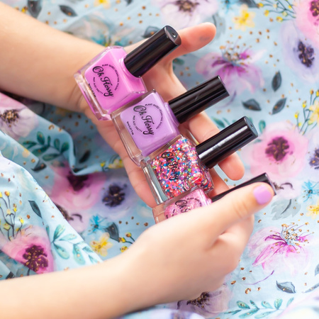 Oh Flossy, Zestaw 3 lakierów do paznokci PARTY 3 x 12 ml, bio brokat, roślinna formuła 