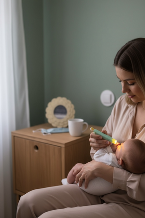 LatchLight, Innowacyjna lampka nocna nie zaburzająca fazy snu, przenośna, z klipsem i światłem kierunkowym