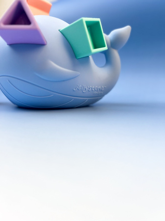 Jellystone, Narwal Morski Sorter Kształtów, PASTEL - silikonowy wieloryb