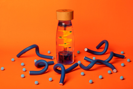 Petit Boum, sensory bottle, two-phase MOVE Spiral Blue