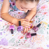 Oh Flossy, Lakier do paznokci Fioletowy Brokat, 12 ml, bio brokat, roślinna formuła PURPLE GLITTER