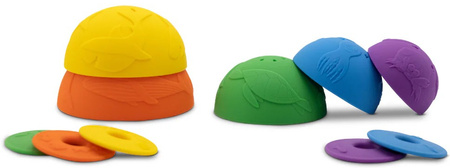 Jellystone, Silikonowe kubeczki, miseczki do układania i do wody z tonącymi dyskami Cups Rainbow, Tęcza