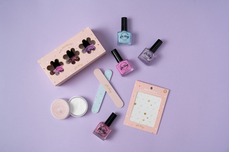 Oh Flossy, Lakier do paznokci Fioletowy Brokat, 12 ml, bio brokat, roślinna formuła PURPLE GLITTER