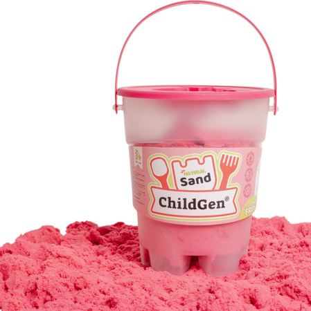 ChildGen, Piasek kinetyczny z foremką, 100% naturalny, 500g, kolor RÓŻOWY, zapach brzoskwiniowy