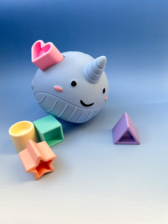 Jellystone, Narwal Morski Sorter Kształtów, PASTEL - silikonowy wieloryb