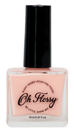 Oh Flossy, Lakier do paznokci PEACH, 12 ml, bio brokat, roślinna formuła