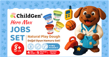 ChildGen, PAW PALS Bohater Max zestaw kreatywny 4 ciastoliny, foremki, mata Zawody - Praca