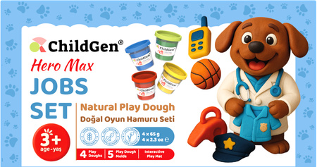 ChildGen, PAW PALS Bohater Max zestaw kreatywny 4 ciastoliny, foremki, mata Zawody - Praca