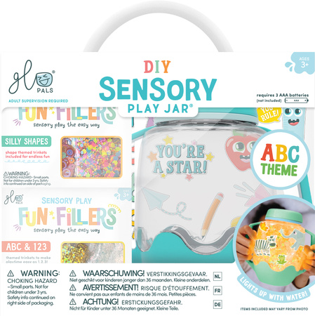 Glo Pals, ABC Sensory Set, Sensory Jar with Magical Fillers and Stickers