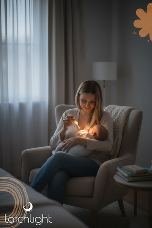 LatchLight, Innowacyjna lampka nocna nie zaburzająca fazy snu, przenośna, z klipsem i światłem kierunkowym