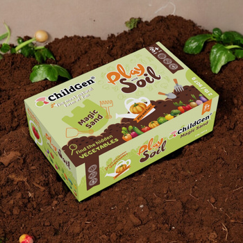 ChildGen, Piasek kinetyczny Mały ogrodnik, gleba z warzywami 100% naturalny, 907g w pojemniku