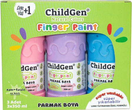 ChildGen Washable Finger Paint 3x 350ml- PASTEL