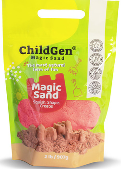 ChildGen, Piasek kinetyczny 100% NATURALNY SKŁAD, opakowanie re-fill uzupełniające 907g, kolor czerwony, pachnący