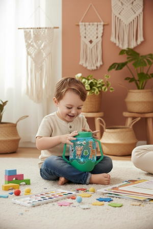 Glo Pals ZOO Zestaw sensoryczny DIY, świecący słoik z brokatami i figurkami Fun Fillers + naklejki gratis