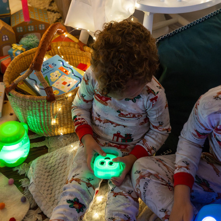 Glo Pals, rattle–teether glowing in the dark, motion-activated – Blair blue