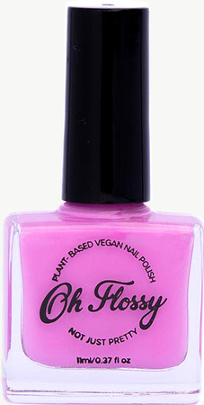 Oh Flossy, Lakier do paznokci Kremowy Róż, 12 ml, bio brokat, roślinna formuła CREAM PINK