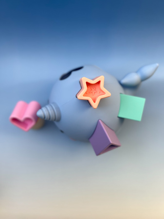 Jellystone, Narwal Morski Sorter Kształtów, PASTEL - silikonowy wieloryb