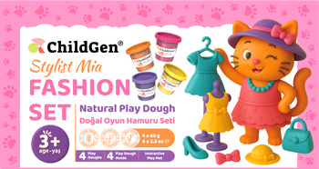 ChildGen, PAW PALS Stylistka Mia zestaw kreatywny 4 ciastoliny, foremki, mata Moda - Fashion Set