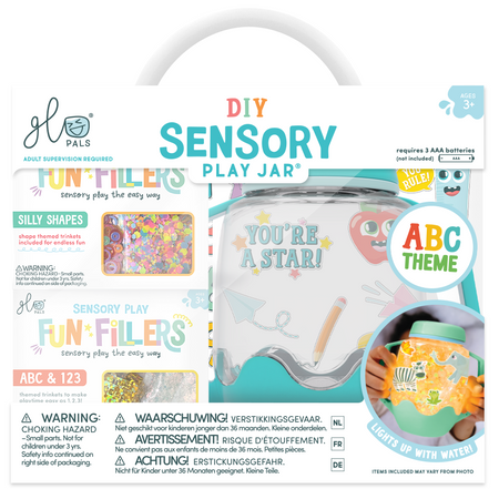 Glo Pals, ABC Sensory Set, Sensory Jar with Magical Fillers and Stickers