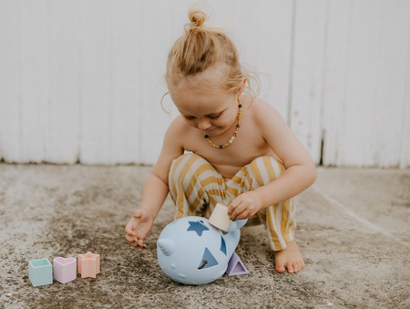 Jellystone, Narwal Morski Sorter Kształtów, PASTEL - silikonowy wieloryb