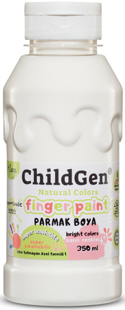 ChildGen, Łatwo zmywalna farba do malowania palcami, BIAŁA, 350 ml