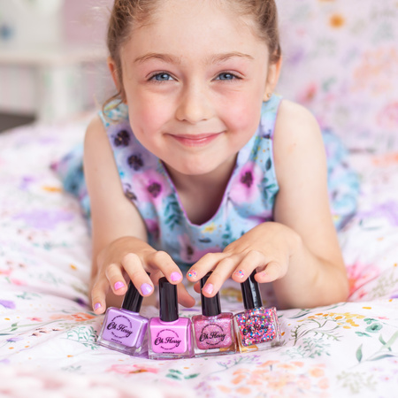 Oh Flossy, Lakier do paznokci Kremowy Fiolet, 12 ml, bio brokat, roślinna formuła CREAM VIOLET