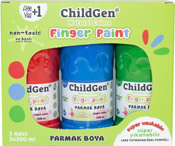 ChildGen Washable Finger Paint 3x 350ml- BLUE-RED-GREEN