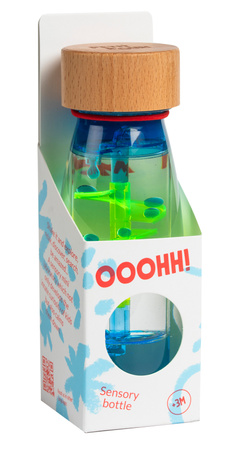 Petit Boum, Butelka sensoryczna, dwufazowa MOVE SPIRALA niebieska