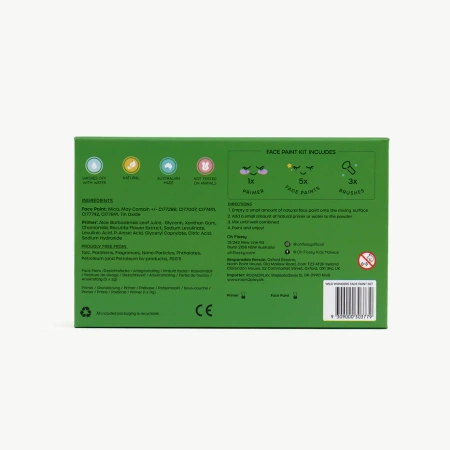 Oh Flossy, Brokatowy zestaw do malowania twarzy Wild Wonders, bio brokat, roślinna formuła