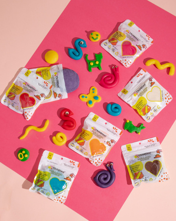 ChildGen, Natural Playdough for Fun, BASIC COLORS, Eco-Pack 6 pcs. Re-Fill Play Dough