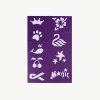 Oh Flossy Oh Flossy, Colourful Face Painting Stencils – Purple Set (6 Sheets)