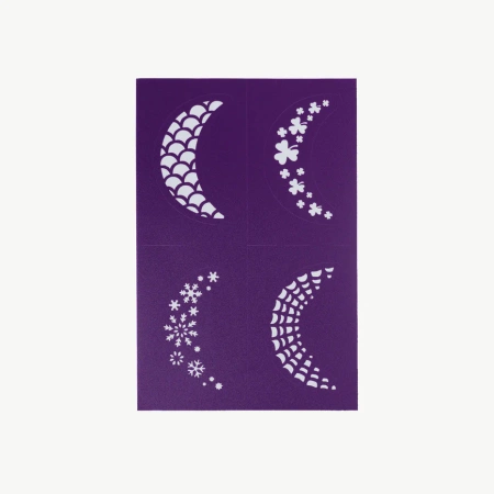 Oh Flossy Oh Flossy, Colourful Face Painting Stencils – Purple Set (6 Sheets)
