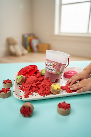 ChildGen, Piasek kinetyczny, 100% naturalny, 500g, kolor CZERWONY - edycja limitowana