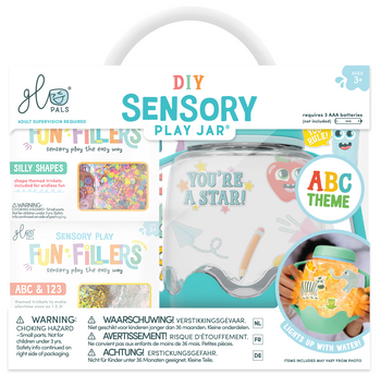 Glo Pals, ABC Sensory Set, Sensory Jar with Magical Fillers and Stickers