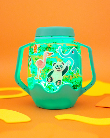 Glo Pals, ZOO Sensory Set, Sensory Jar with Magical Fillers and Stickers