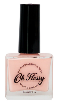 Oh Flossy, Lakier do paznokci PEACH, 12 ml, bio brokat, roślinna formuła 