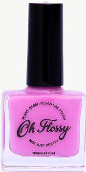 Oh Flossy, Lakier do paznokci Kremowy Róż, 12 ml, bio brokat, roślinna formuła CREAM PINK